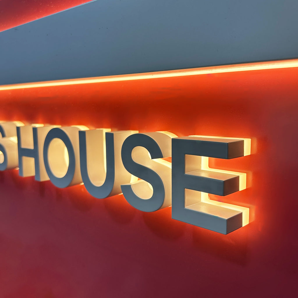 Custom LED Backlit Metal Logo Sig|Modern House Name Decor