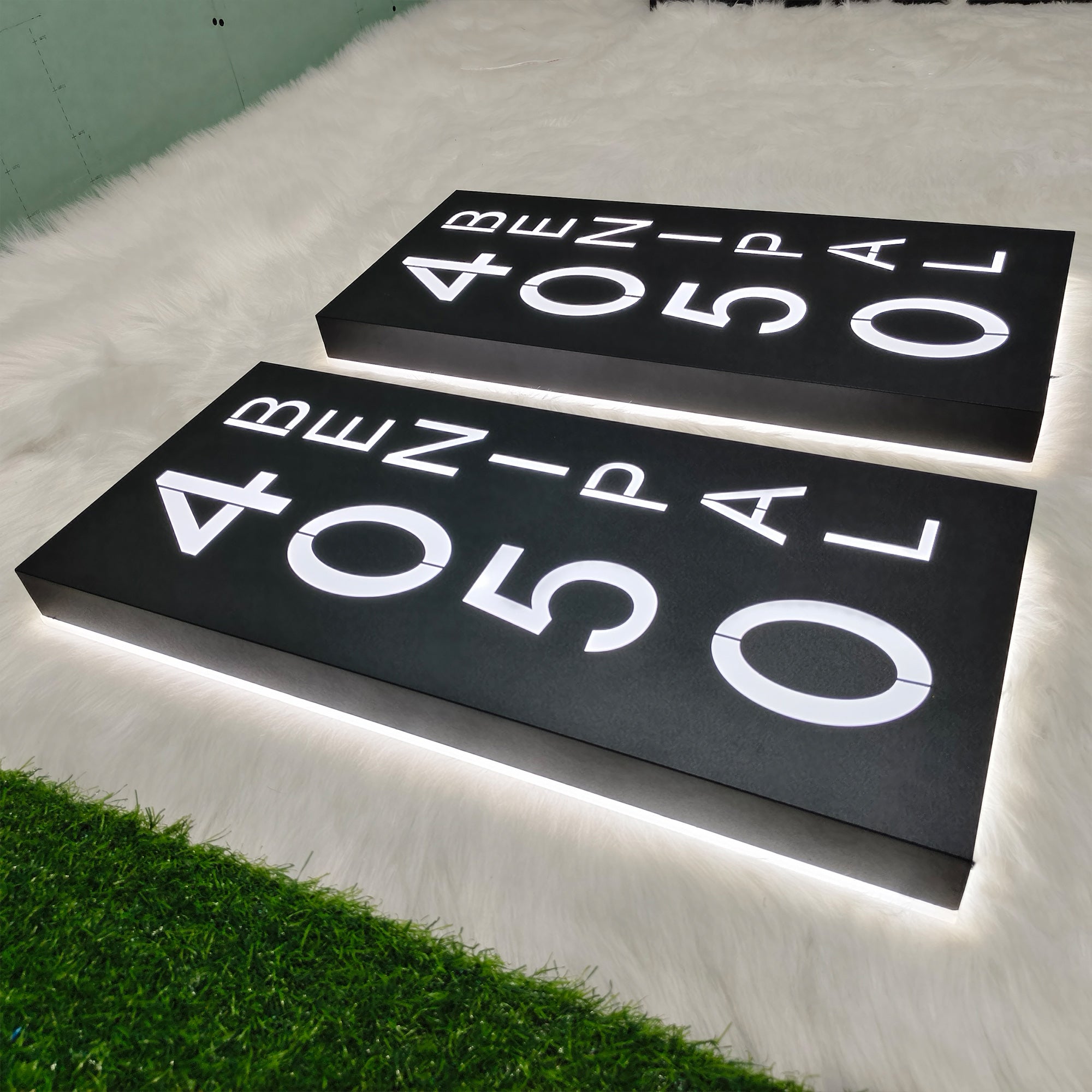 Custom Waterproof LED Backlit House Number Sign, Modern Aluminum Outdoor Home Address Plaque