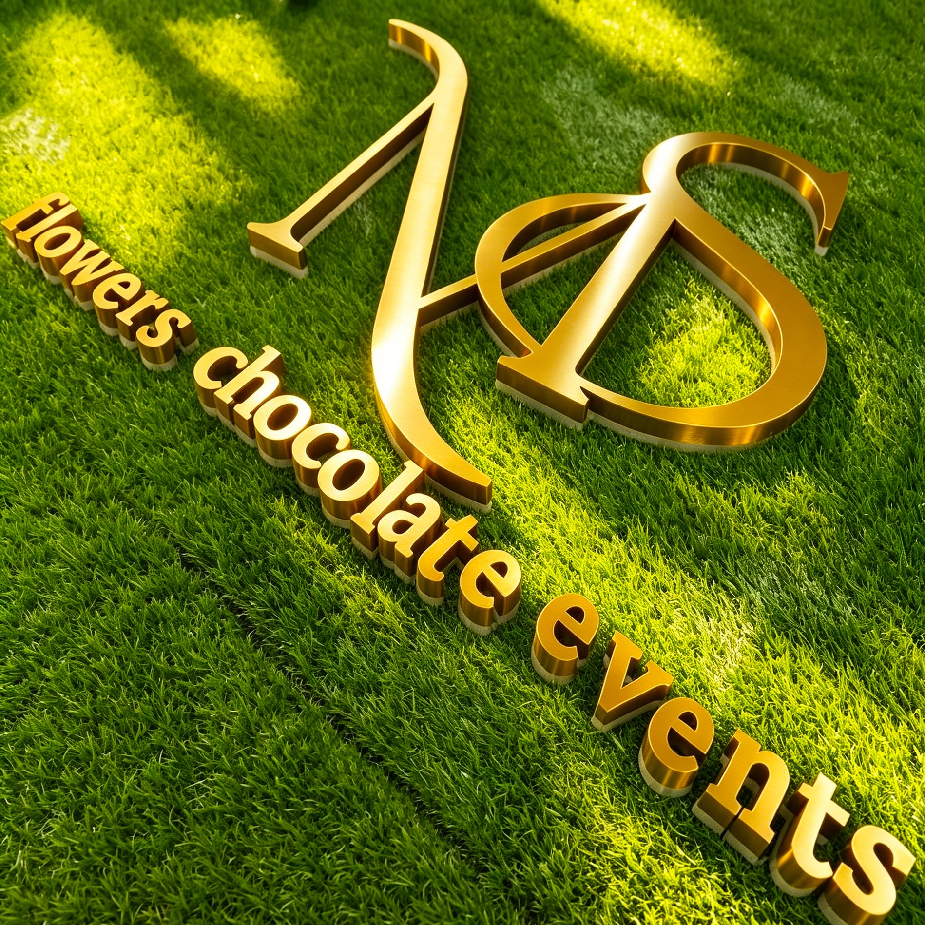 Custom LED Gold Mirror backlit Channel Letters |Illuminated Company Logo Sign