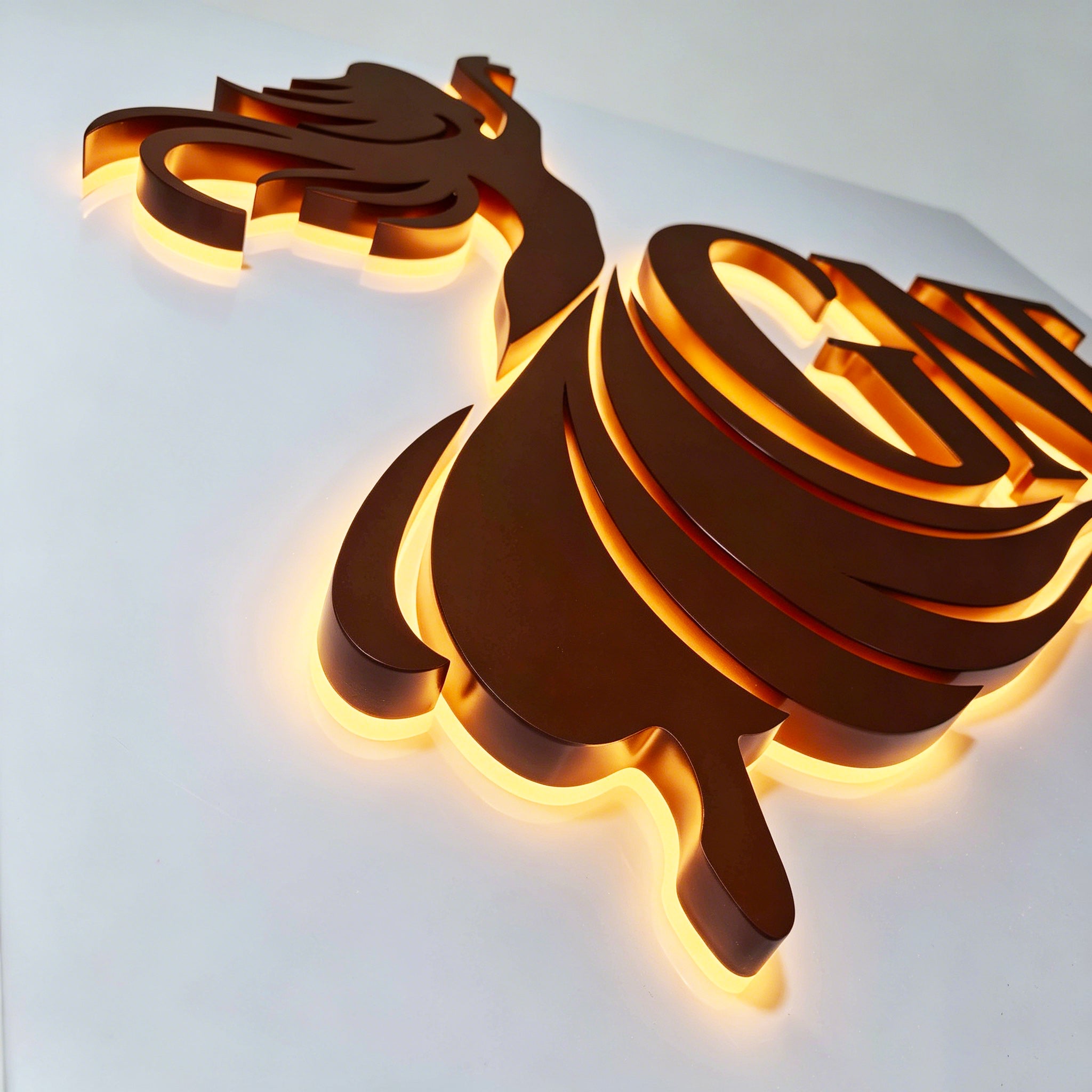 Custom 3D Metal Backlit Letters with Panel |Illuminated Channel letters|Dance-themed logo