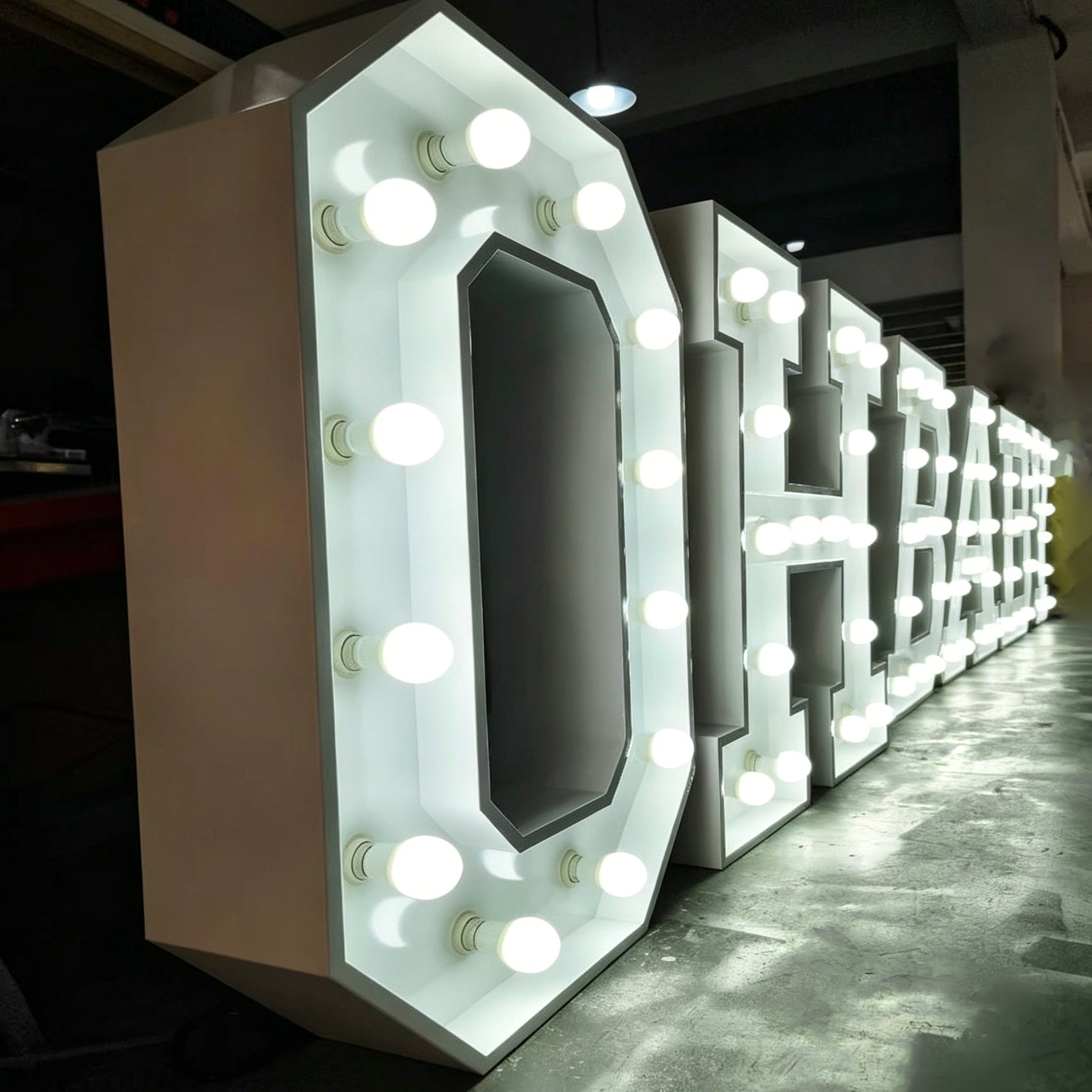 Custom OH BABY LED Bulb Marquee Letter|Modern Light-Up Outdoor Decor
