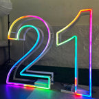 Foldable RGB Neon Marquee Numbers for Birthdays & Events