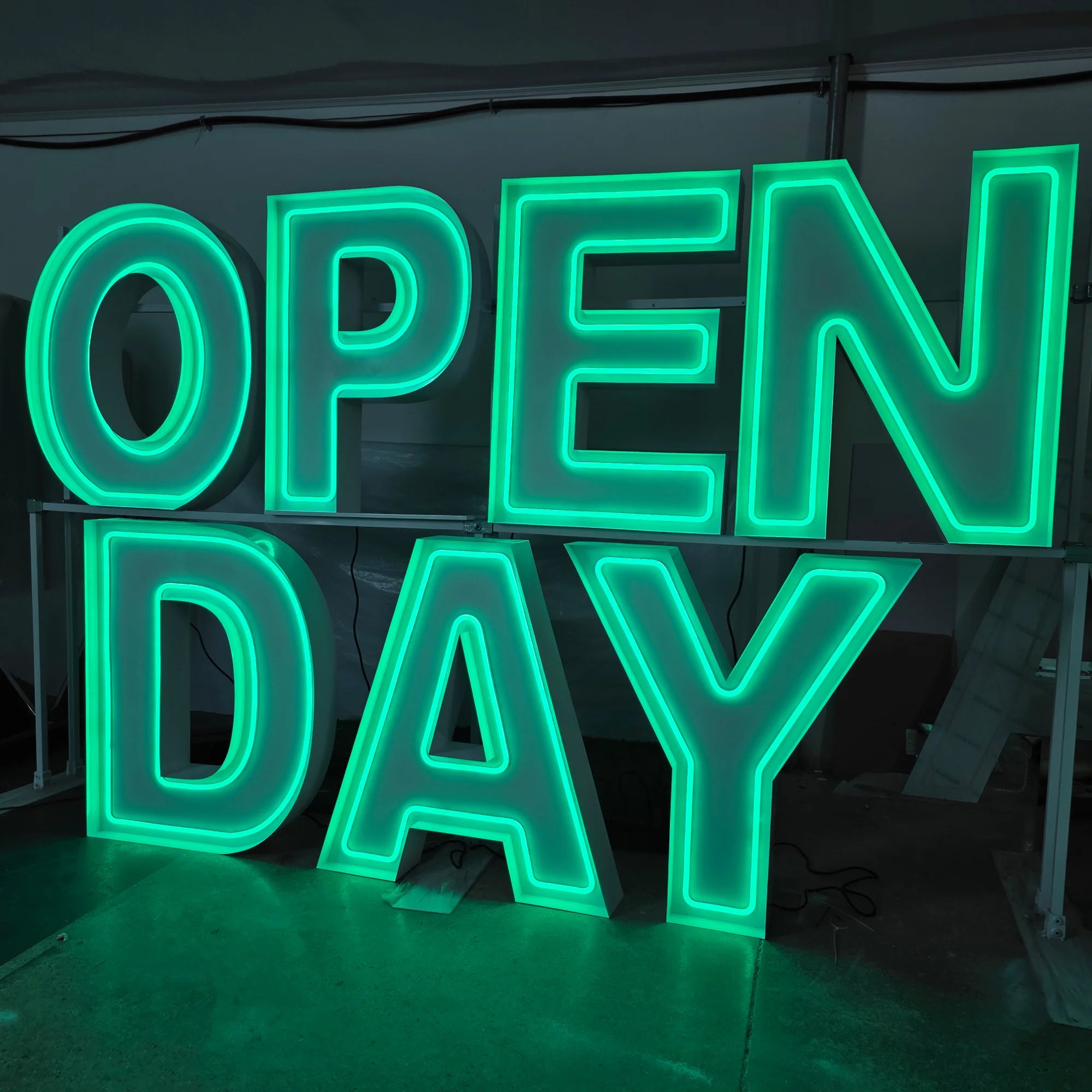 Custom OPEN DAY RGB Neon Marquee Letters for Events & Store Displays