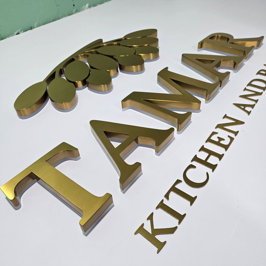 Custom Back-Lit Channel Letters | Brushed, Mirror & Painted Stainless Steel | Indoor & Outdoor LED Signs