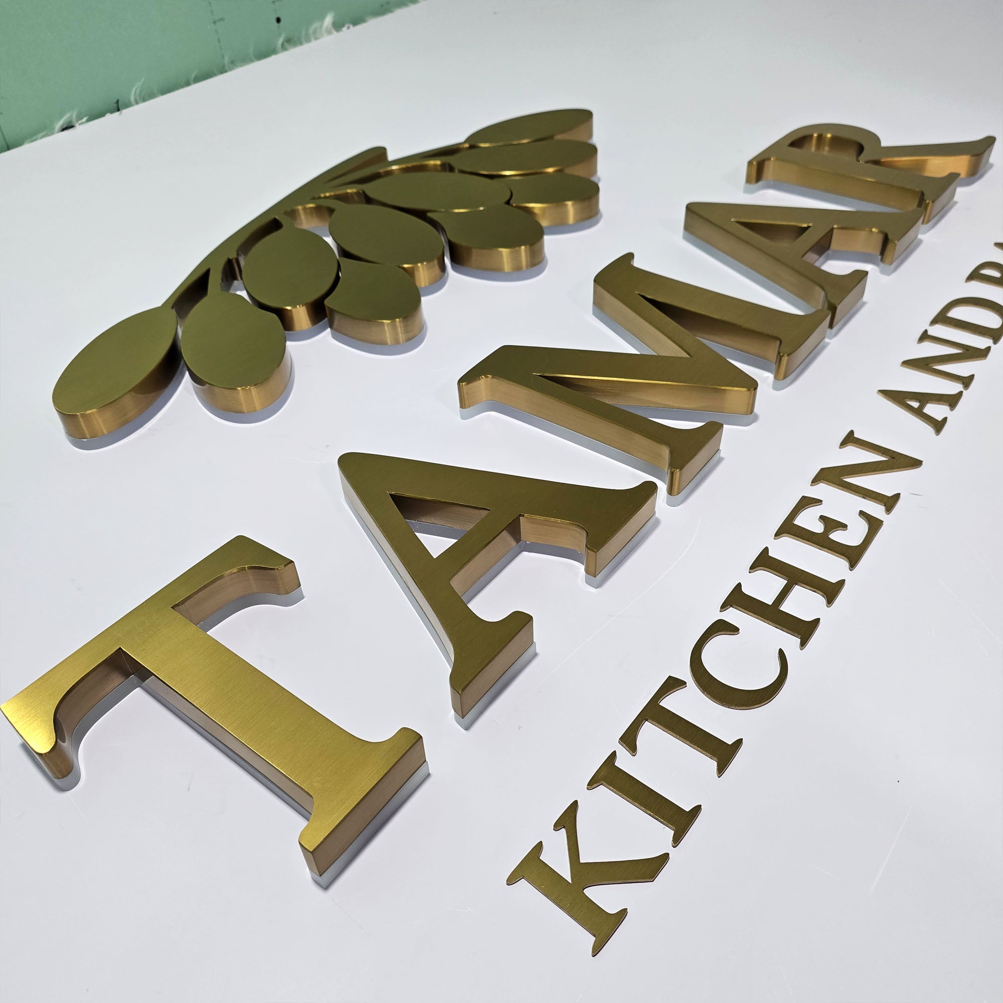 Custom Back-Lit Channel Letters | Brushed, Mirror & Painted Stainless Steel | Indoor & Outdoor LED Signs