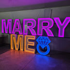 Custom Marry Me Neon Marquee Letters | RGB LED Proposal Light Up Sign