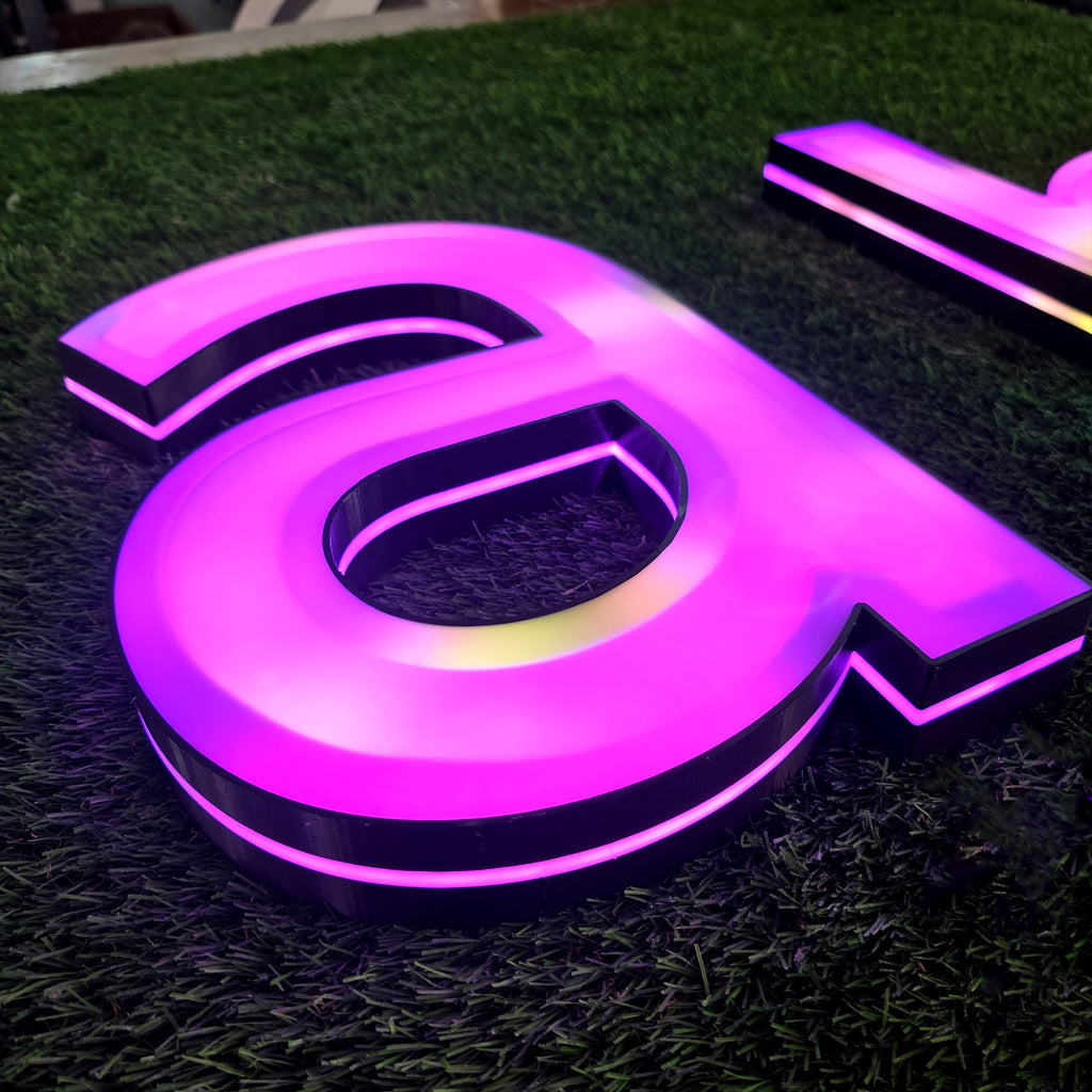 Custom 3D Printed Front & Edge Lit Channel Letters | Outdoor Storefront LED Logo Sign