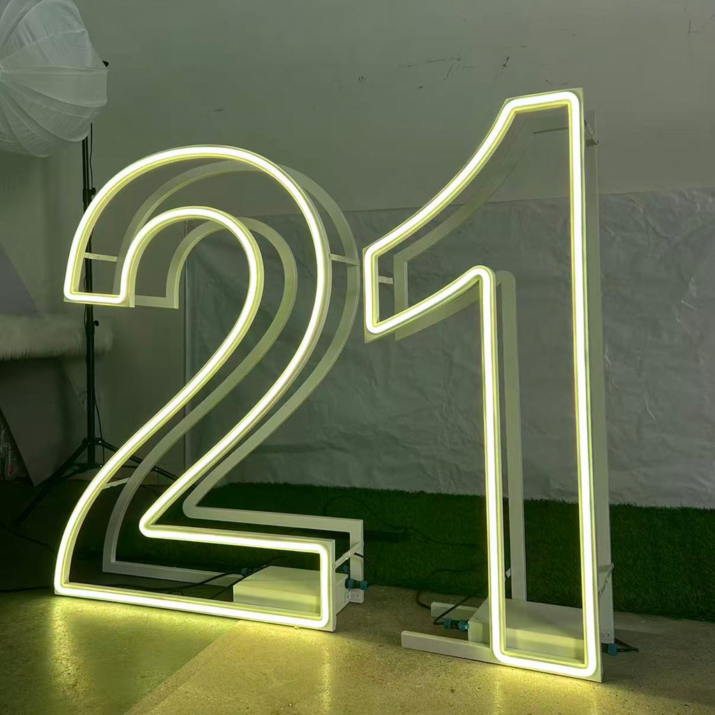 Foldable RGB Neon Marquee Numbers for Birthdays & Events