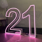 Foldable RGB Neon Marquee Numbers for Birthdays & Events