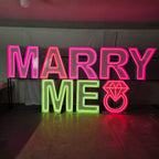 Custom Marry Me Neon Marquee Letters | RGB LED Proposal Light Up Sign