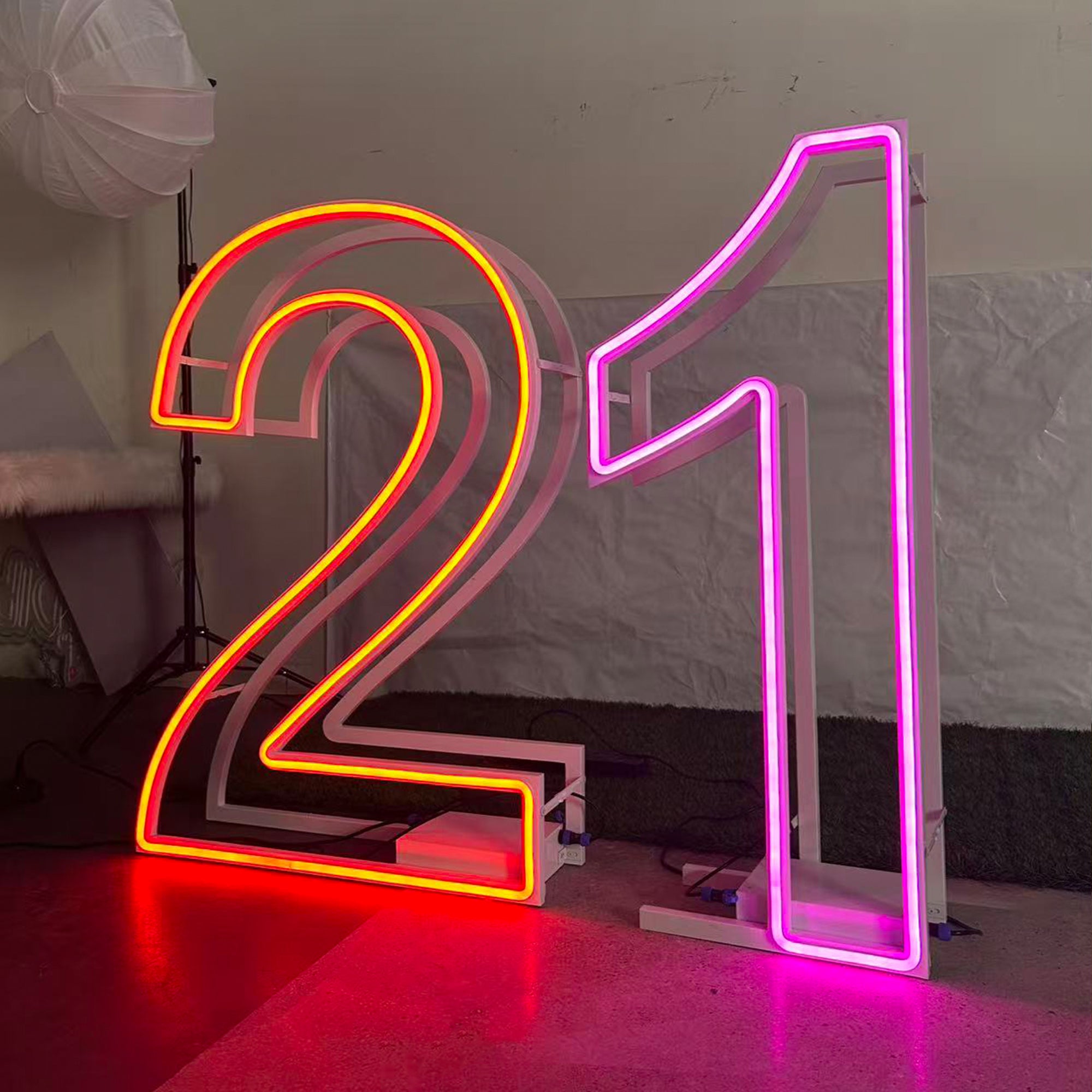 Foldable RGB Neon Marquee Numbers for Birthdays & Events