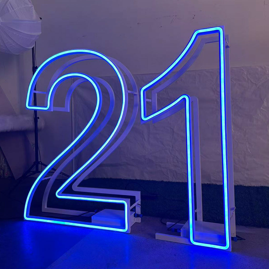 Foldable RGB Neon Marquee Numbers for Birthdays & Events