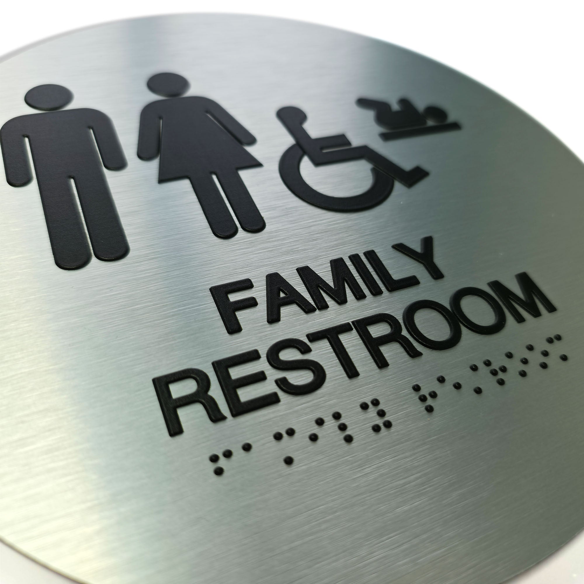 Custom Metal Braille Restroom Signs | Commercial ADA Wayfinding Signs