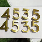 Custom Brushed Gold Backlit LED Room Number Sign | Illuminated Hotel Door Address Numbers