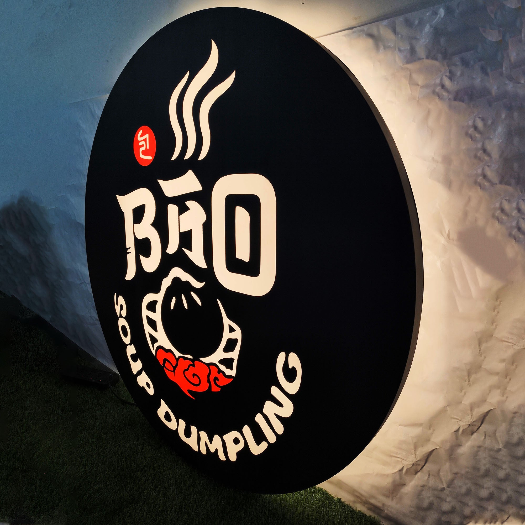 Custom Round Light Box Sign | LED Illuminated Circular Sign|Outdoor LED Business Sign