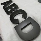 Custom 3D Metal Letters Signs | Black Mirror Stainless Steel |3D Business Logo Sign for Office & Lobby