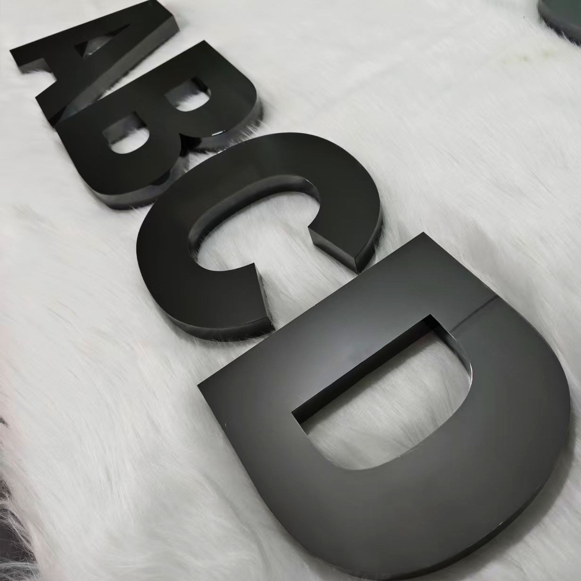 Custom 3D Metal Letters Signs | Black Mirror Stainless Steel |3D Business Logo Sign for Office & Lobby