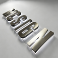 Custom Backlit Channel Letters Black Brushed  Stainless Steel  Illuminated Sign Business Storefront Signs & Office Branding