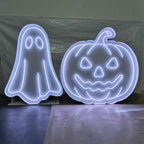 Custom Halloween Neon Marquee Signs | Pumpkin Ghost LED Party Decor