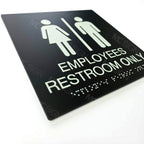 Custom Acrylic Braille Bathroom Sign | ADA Grade 2 Tactile Restroom Identification Sign