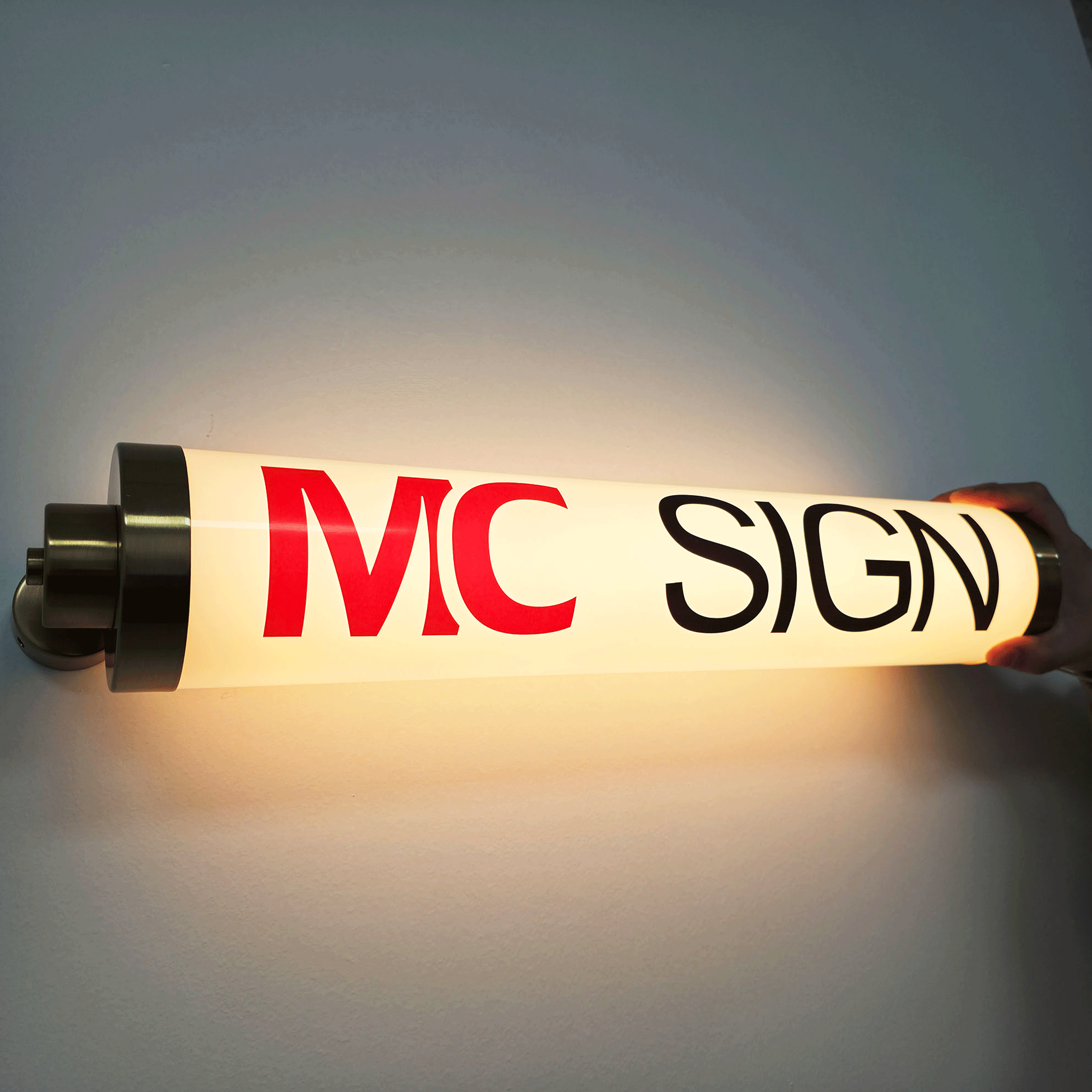 Custom Cylindrical Light Box| Round Tube LED Sign|3D Acrylic Wall Light Box | Sign Cabinet