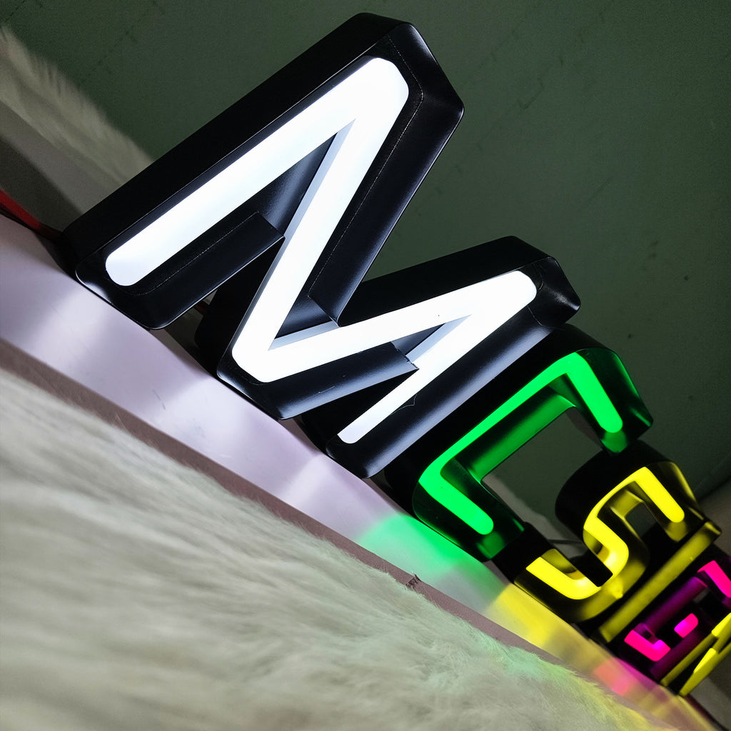 Custom Open-Face Channel Letters|Exposed LED Storefront Business Sign
