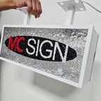 Custom Stone Texture Acrylic Double-Sided LED Light Box | Illuminated Storefront Sign | Hanging Light Box