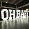 Custom OH BABY LED Bulb Marquee Letter|Modern Light-Up Outdoor Decor