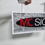Custom Stone Texture Acrylic Double-Sided LED Light Box | Illuminated Storefront Sign | Hanging Light Box