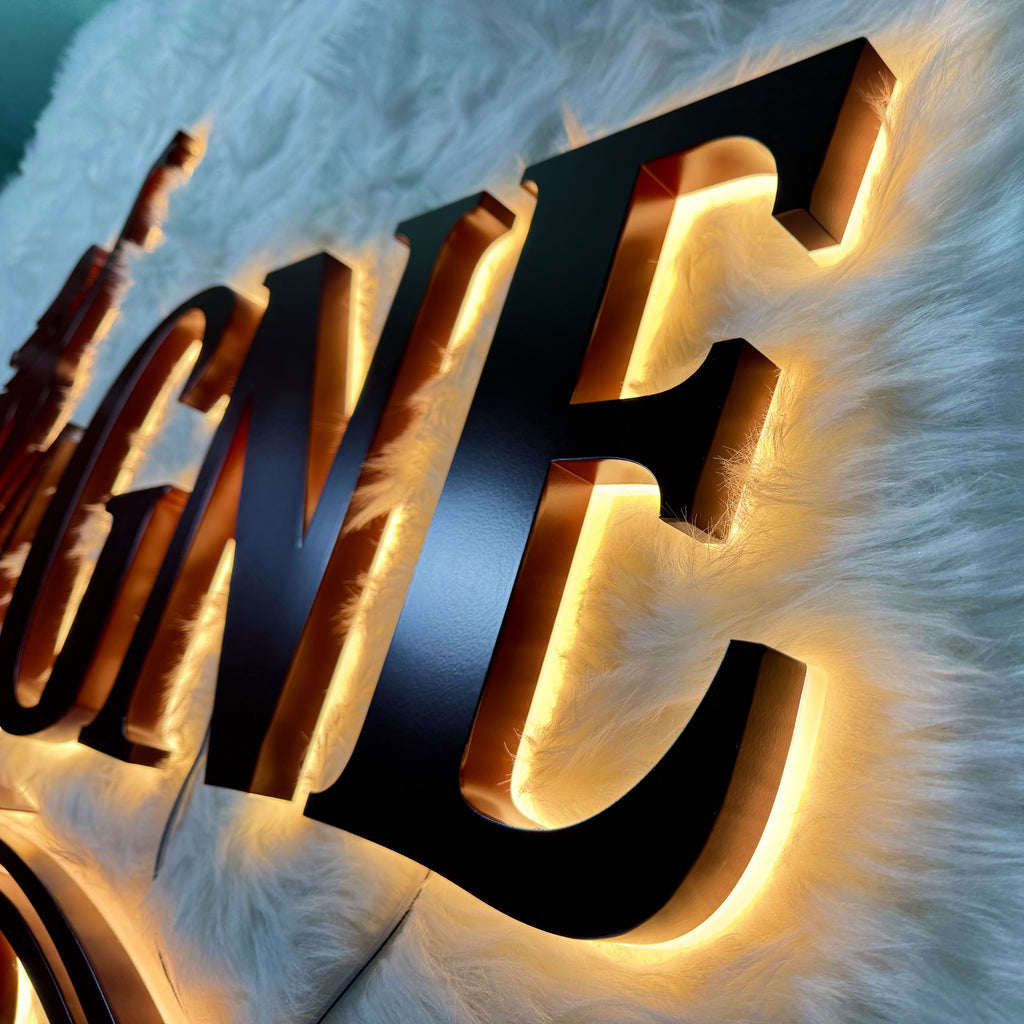 Custom 3D Metal Backlit Letters with Panel |Illuminated Channel letters|Dance-themed logo