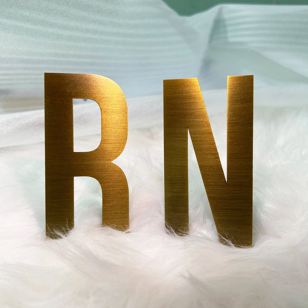 Custom 3D Brushed  Metal Letters |  Solid Brass Letters