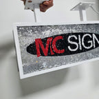 Custom Stone Texture Acrylic Double-Sided LED Light Box | Illuminated Storefront Sign | Hanging Light Box