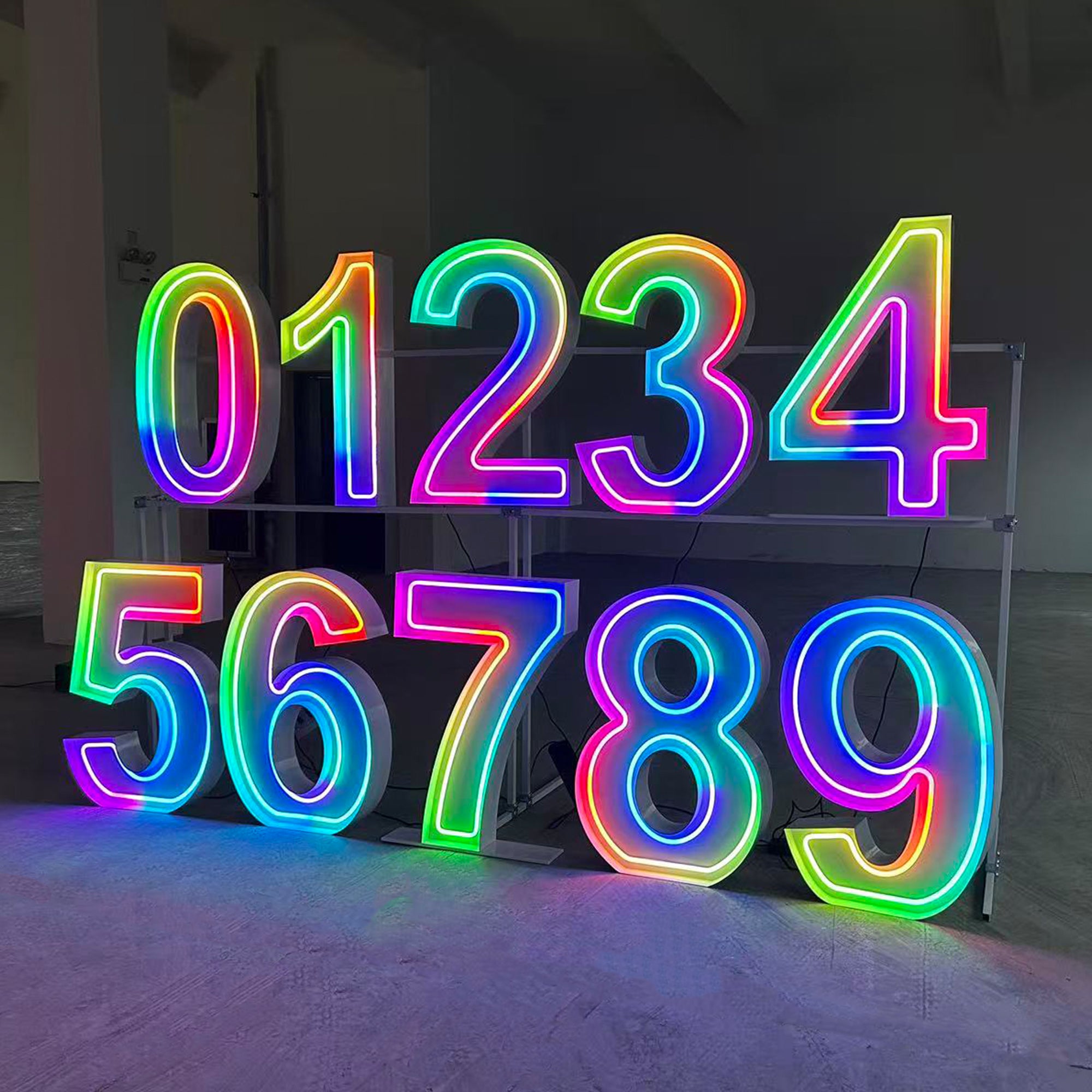 Custom RGB Neon Marquee Numbers for Birthdays, Weddings & Events