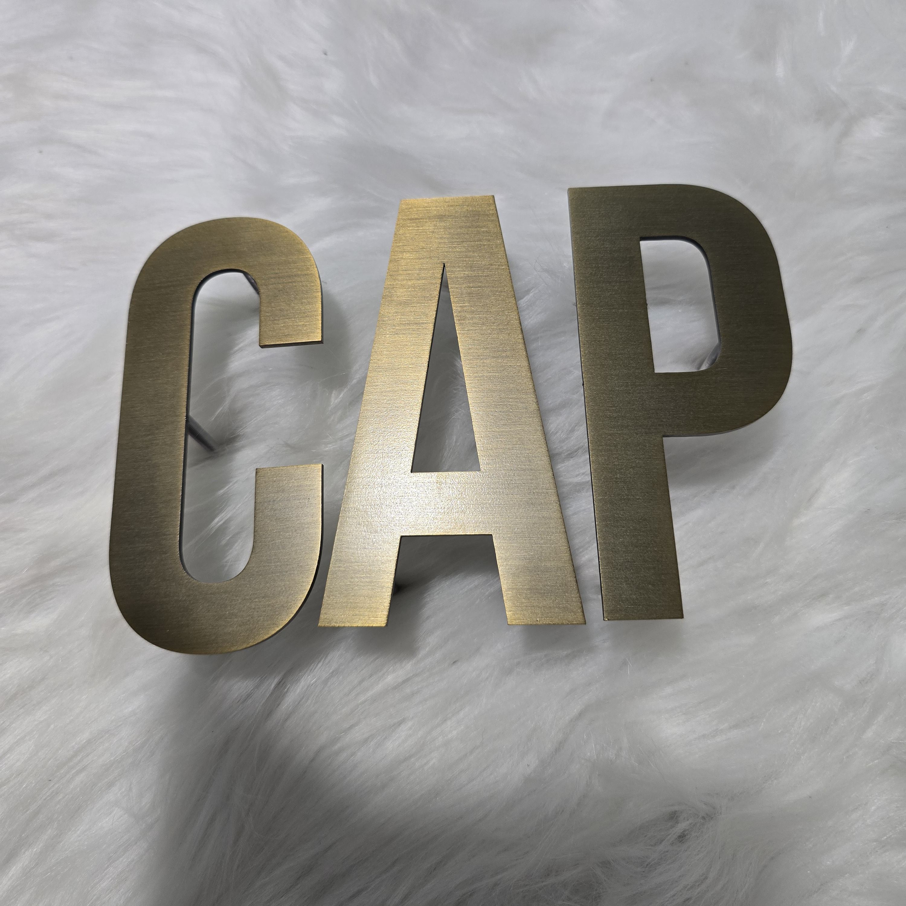 Custom Brushed Metal Cut Letters | 3D Solid Stainless Steel Business Wall Sign