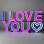 Large I LOVE YOU Neon Marquee Letters | Romantic Event Backdrop Decor