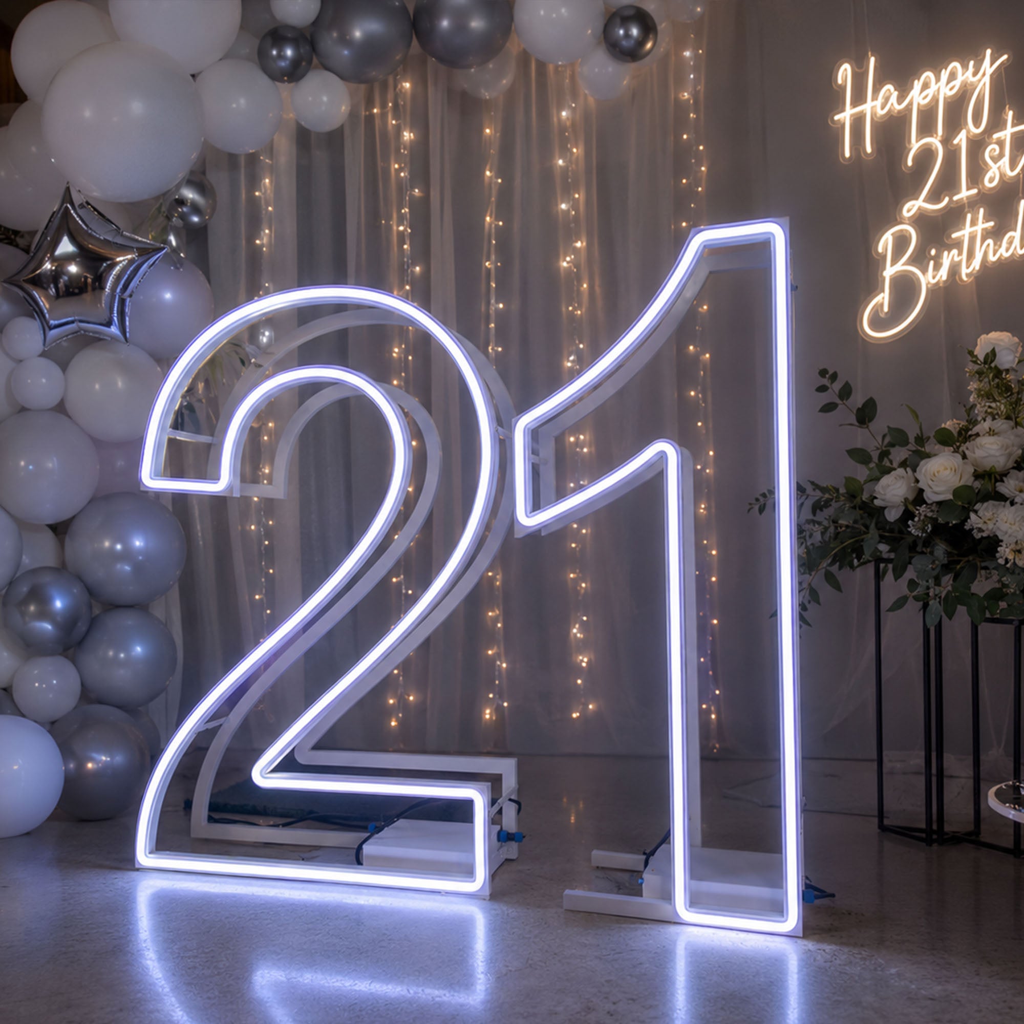 Foldable RGB Neon Marquee Numbers for Birthdays & Events