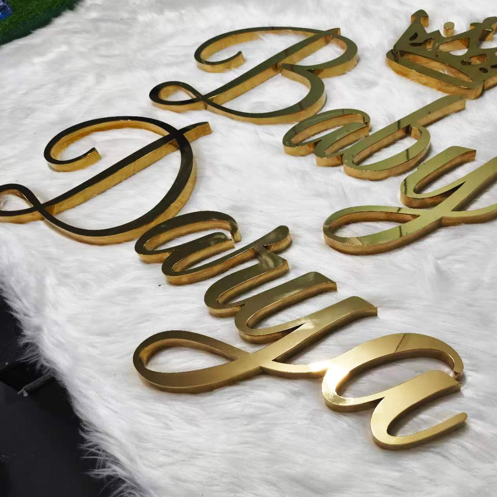 Custom 3D Metal Letters Signs |Gold Mirror Finish| Stainless Steel & Aluminum Options|Fabricated Metal Letters for Retail, Hotel & Office Branding