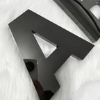 Custom 3D Metal Letters Signs | Black Mirror Stainless Steel |3D Business Logo Sign for Office & Lobby