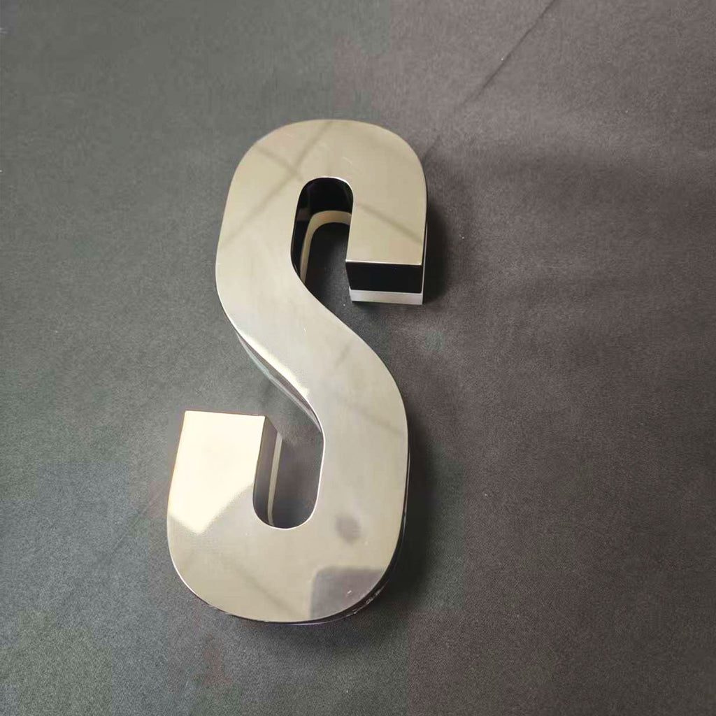 Custom Backlit Channel Letters Black Mirror Stainless Steel LED Backlit Sign for Business Storefront