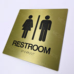 Custom Metal Braille Restroom Sign | ADA Accessible Family Bathroom Sign