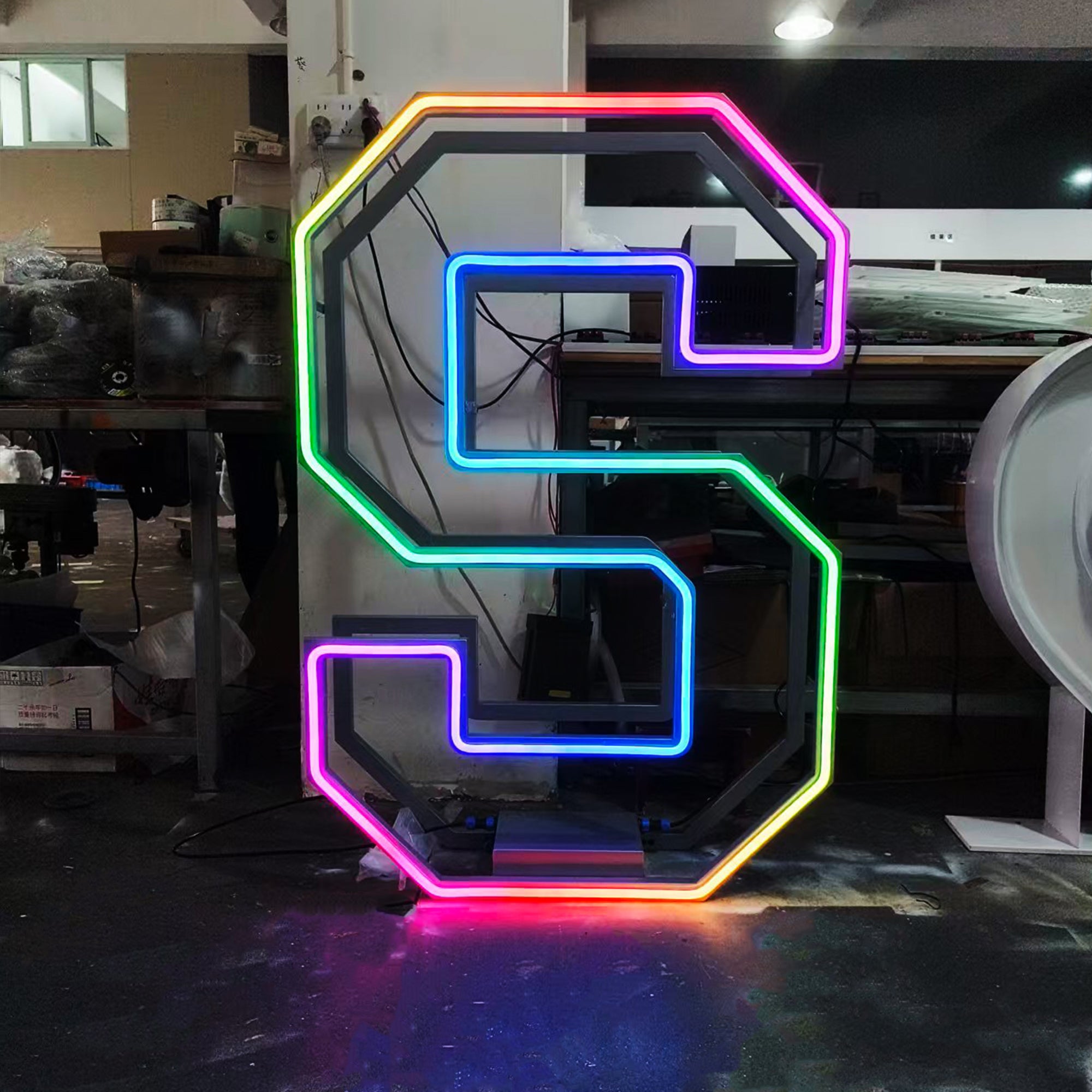 Custom RGB Neon Frame Marquee Letters | Large Metal Frame LED Marquee Sign for Event Decor