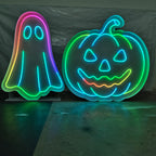 Custom Halloween Neon Marquee Signs | Pumpkin Ghost LED Party Decor