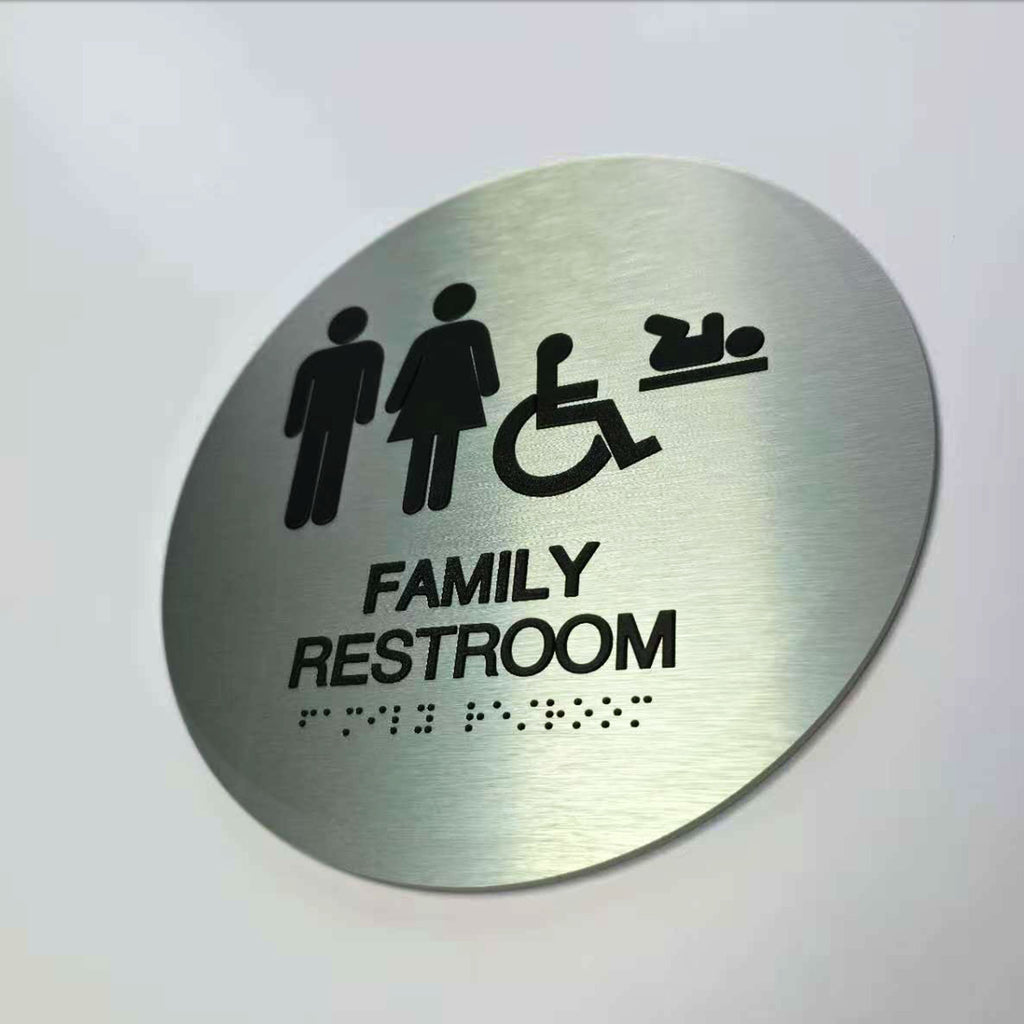Custom Metal Braille Restroom Signs | Commercial ADA Wayfinding Signs