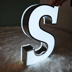 Custom Trim Cap Channel Letters Mirror Polished Stainless Steel Channel Letters LED Storefront & Commercial Signage