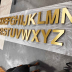 Custom Backlit Channel Letters|Gold Brushed Finish A-Z|Storefront  Business Sign