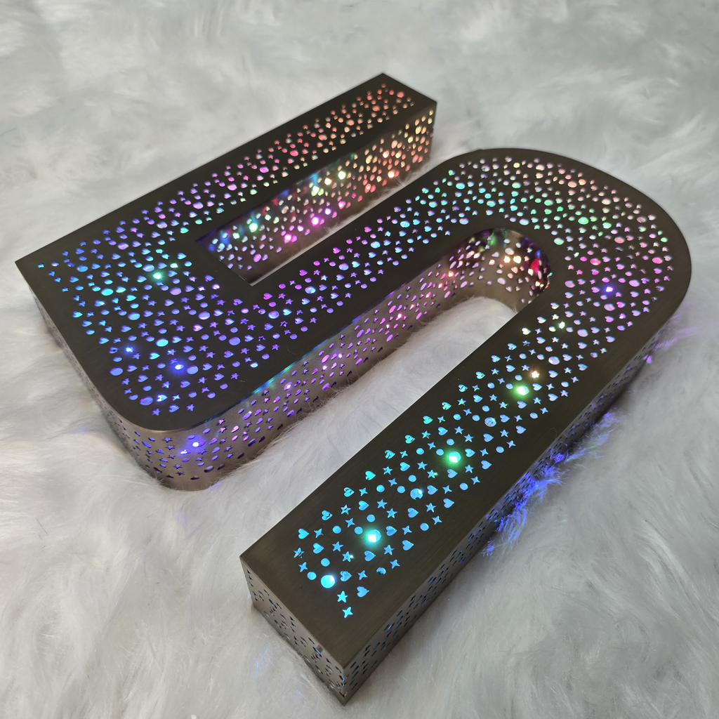 Custom RGB Perforated LED Channel Letters | 3D Color Changing Storefront Signs