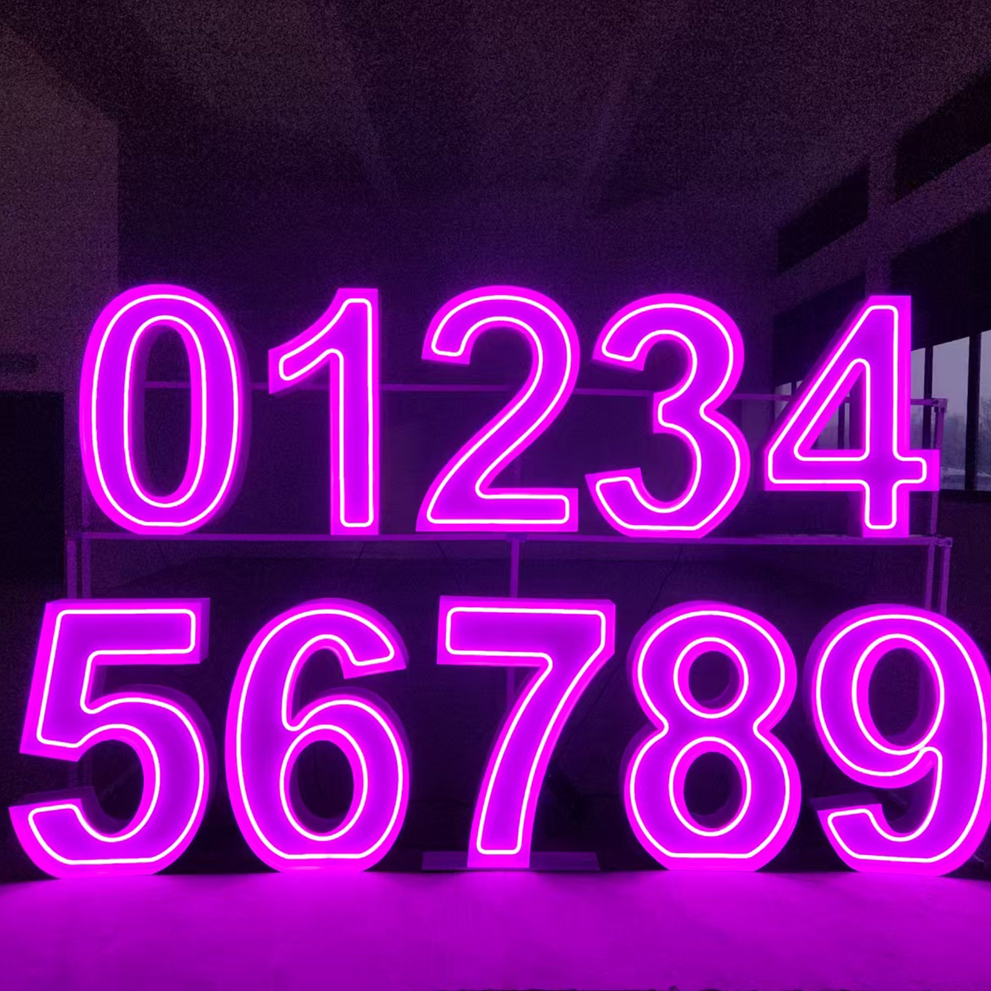 Custom RGB Neon Marquee Numbers for Birthdays, Weddings & Events