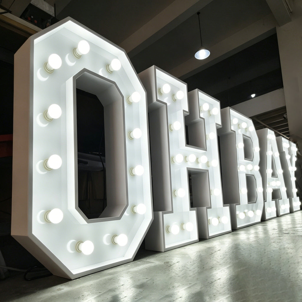 Custom OH BABY LED Bulb Marquee Letter|Modern Light-Up Outdoor Decor