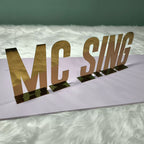 Custom 3D Freestanding Metal Letters | Mirror Stainless Steel Tabletop Sign