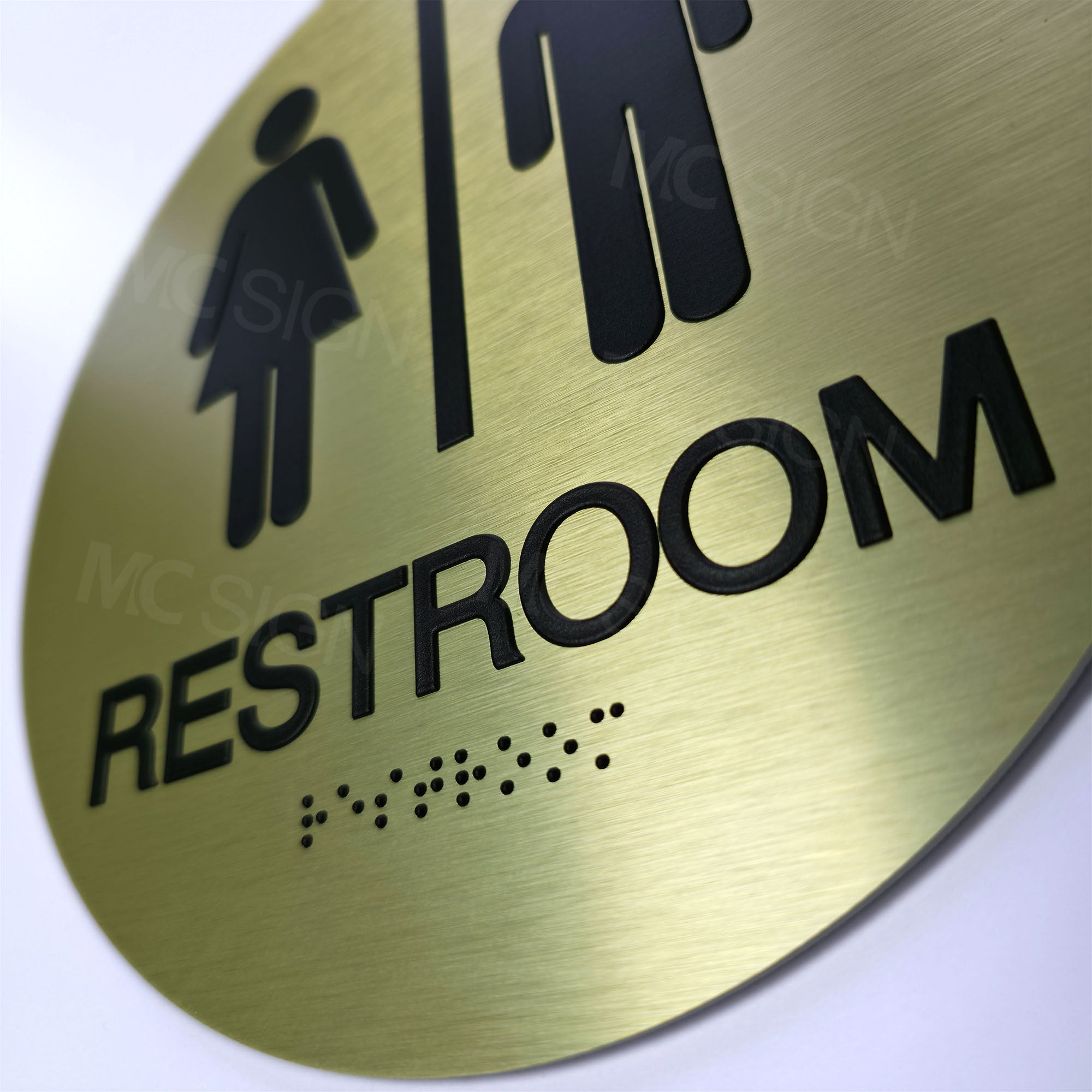 Custom ABS braille restroom Sign |ADA Compliant|3D Raised Beads|Grade 2 Braille